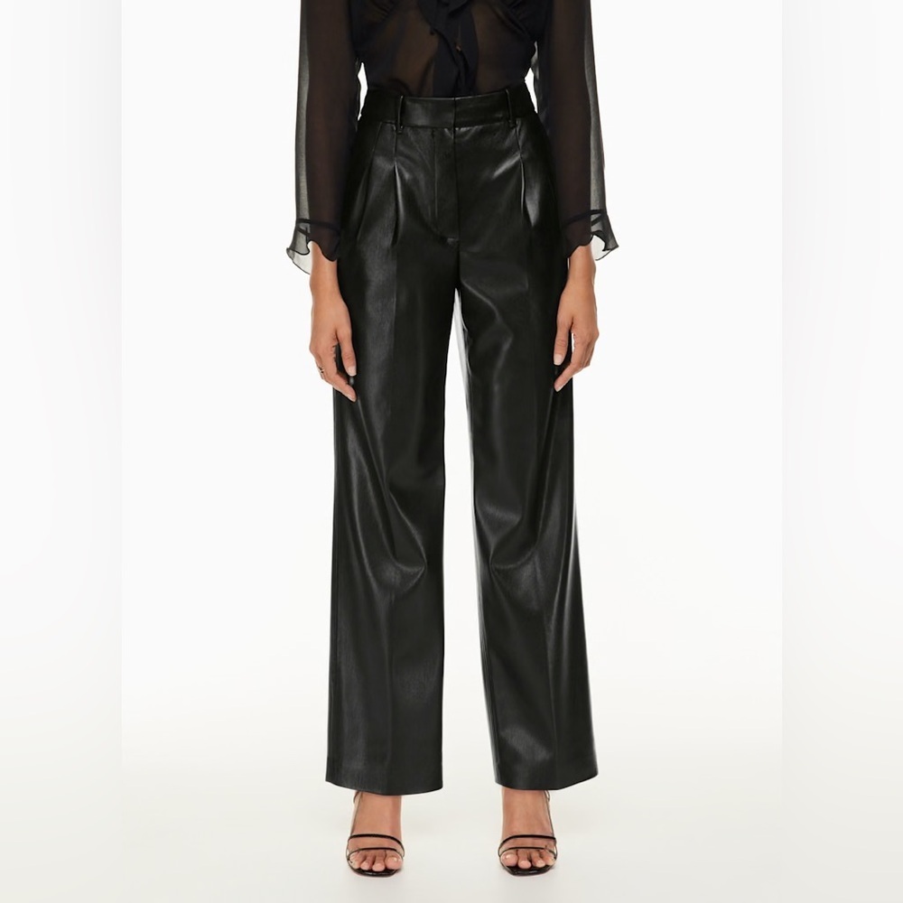 Wilfred vegan leather Black Women's Trousers The Effortless Pant™ New